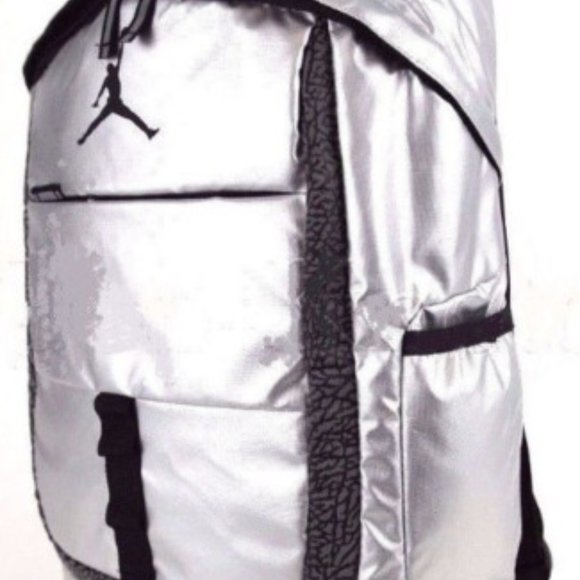 Nike Air Jordan Backpack Laptop Bookbag Metal Silv - Picture 1 of 7